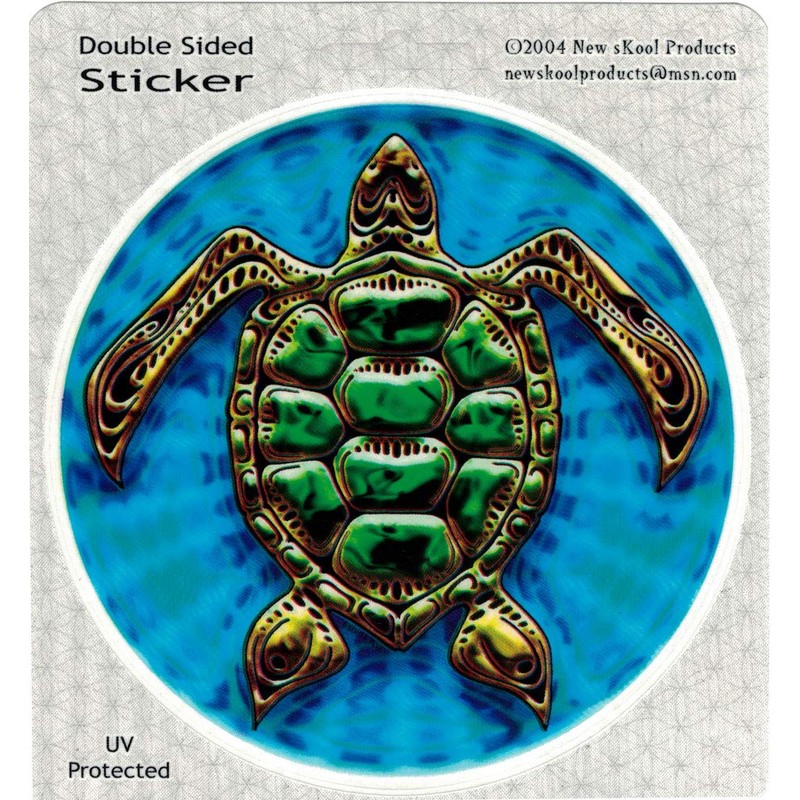 Sea Turtle - Bumper Sticker/Decal (4.5" Circular)