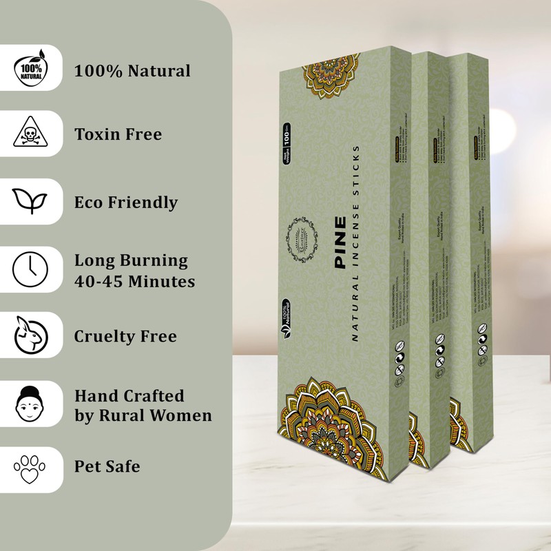 Raajsee Pine Incense Sticks 100 Gm Pack-100% Pure Organic Natural