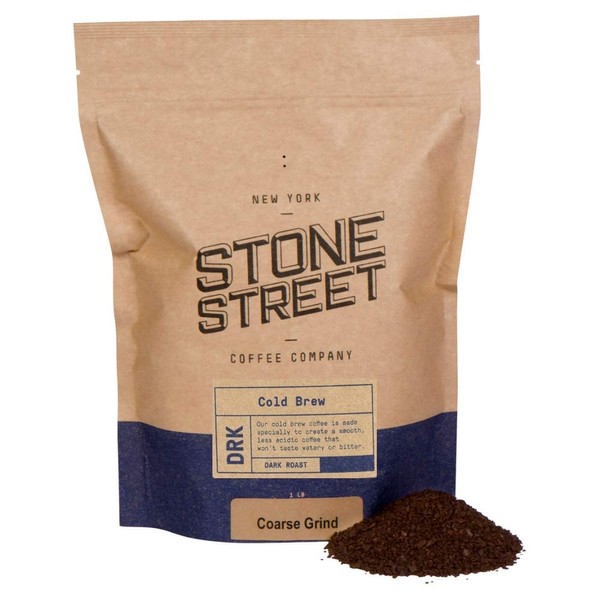 Stone Street Coffee Cold Brew Reserve, Coarse Ground, 1 LB Bag, Dark Roast, Colombian Single Origin