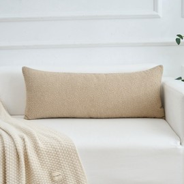 Labilin Set of 2 Boucle Cushion Covers, Decorative Soft Plain Throw Cushion Cover, Modern Cushion Covers, Sofa Cushion, Decorative Cushion Cover for Living Room, Bedroom, Decoration (36 x 92 cm,