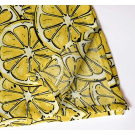 Vargottam Zesty Lemon Slice Print Cotton Muslin Napkins - Set of 12, 20x20 Inches, Vibrant Yellow, Ideal for Spring and Summer Gatherings, Parties, and Everyday Use - Machine Washable