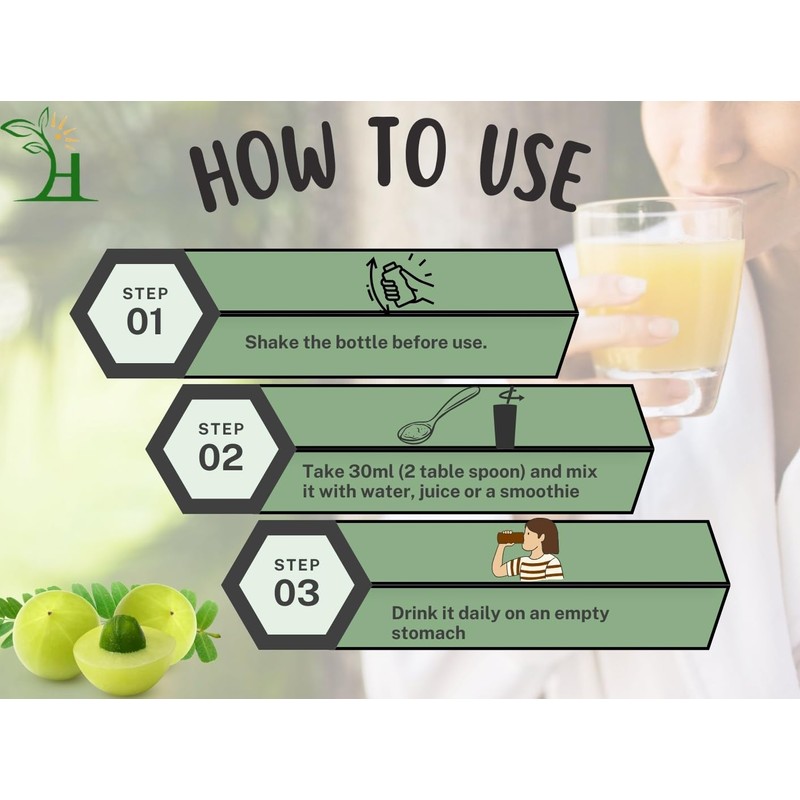 Amla Juice, Cold-Pressed, No Added Sugar, No Added Flavour, Naturally