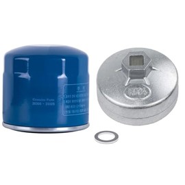 Struggling Engine Oil Filter 26300-35505 with Drain Plug Gasket 21513-23001 & 79mm Oil Filter Wrench Fit for Hyundai, Kia Compatible with 26300-35504 26300-35503
