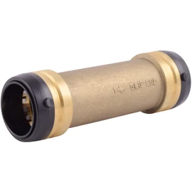 SharkBite 1-1/2 Inch Slip Coupling, Push to Connect Brass Plumbing Fitting, PEX Pipe, Copper, CPVC, PE-RT, HDPE, UXL0641