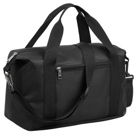 Vorspack Small Gym Bag - 14 Inches Duffle Bag for Travel Lightweight Duffel Bag for Men Women Personal Item Bag Weekender Bag for Travel Sports Gym - Black