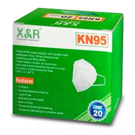 XR Kn95 Mascarilla Certificado Blanco (paq 20pz)