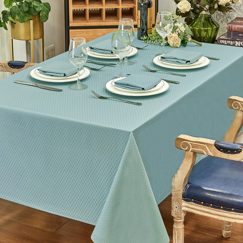 HomeJoy Round Rectangle Table Cloth – Stainproof Waterproof Washable Polyester