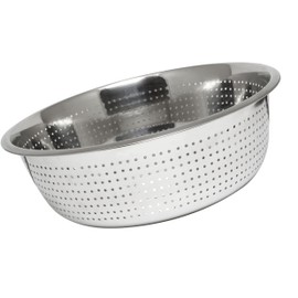 TrueCraftware- 15" Stainless Steel Chinese Colander with 2.0 mm Holes- Colander Strainer Basket Heavy Duty Kitchen Drainer Basket Strain Drain Rinse Fruits Vegetables and Drain Cooked Pasta