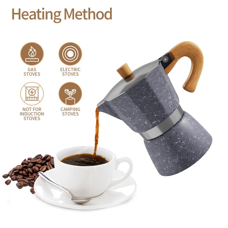 ShanSon Moka Pot Stovetop Espresso Maker 3 Cup 5 oz