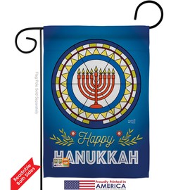 Hanukkah Porch Decor Chanukah Gifts American Flag Banner Pack Wall Art Patio Lawn Garden Room Decorations Outdoor Tapestry Yard Signs Stars David Hebrews Isreal Religion Jewish festival Made In USA
