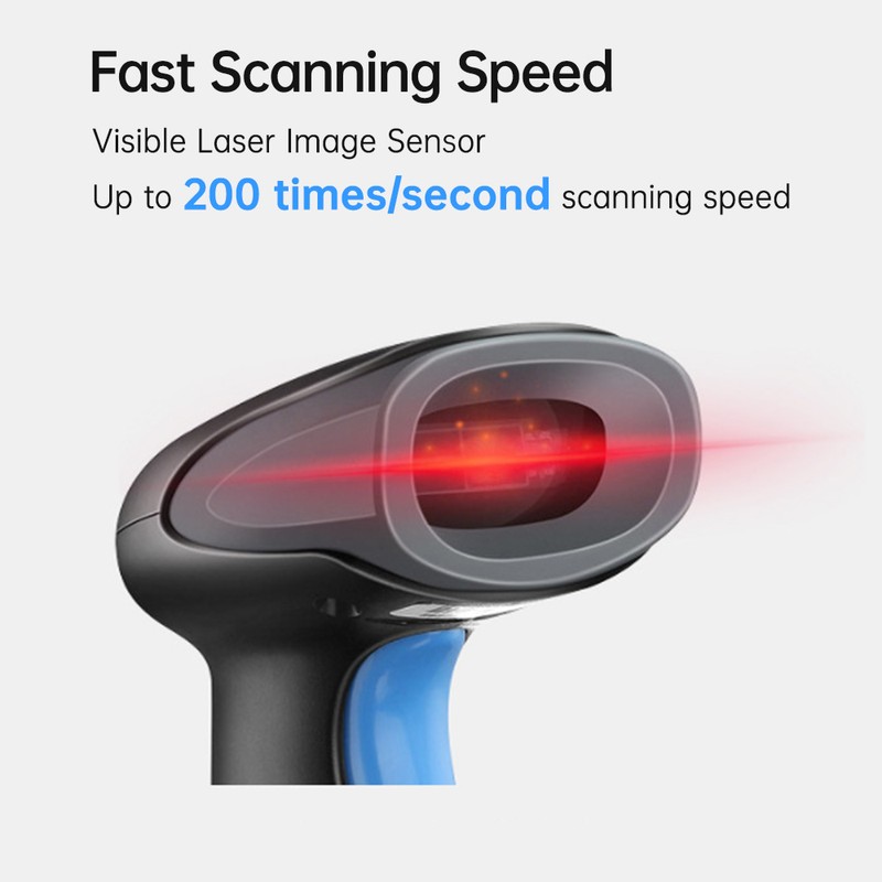1D Laser Barcode Scanner Wired Bar Code Reader With Buzzer