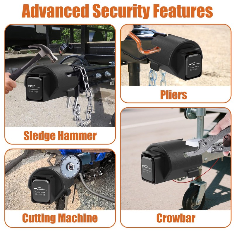 Govlvet Trailer Lock Fits 2" and 2-5/16" Couplers - Heavy