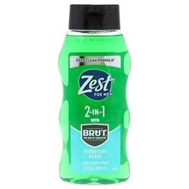 Zest Mens 2-in-1 Body Wash - Body Wash for Men - Cleanses Hair and Body - Refreshing Scent - Hydrating Body Soap - Ideal for All Skin Types - 20 oz