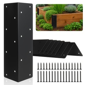Alffun 8 Pcs Raised Garden Bed Corner Brackets for 12"-24" Wood Planter Box, 11" x 3" x 3" Rust-Resistant Metal Corner Brackets with Screws for Flower Beds, Vegetable Gardens, Furniture, Sand Box