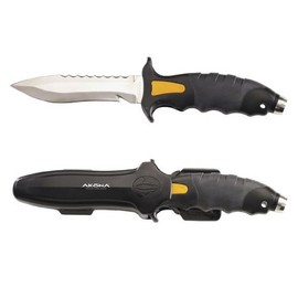 AKONA Talon Stainless Steel Medium Point Tip Knife with Line Cutter Hook on Blade. for Scuba or Spearfishing