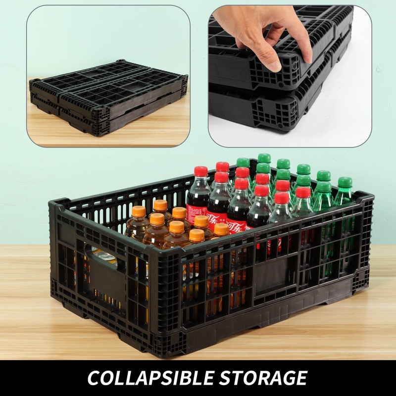 QTJH Collapsible Storage Bin Containe，52 Liter Transferheavy duty plastic storage