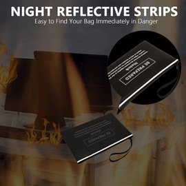 Fireproof Money Bag,Bank Bag Fireproof and Waterproof Cash Bag with Zipper Closure, Fireproof Safe Storage Bag Envelope, Suitable for documents, Bank Inventory, Passport Document Bags (Black, L)