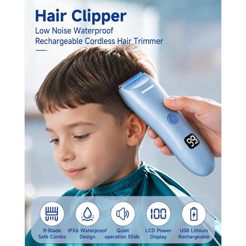 Baby Hair Clippers,Quiet Cordless Hair Trimmer Kit for Kids and