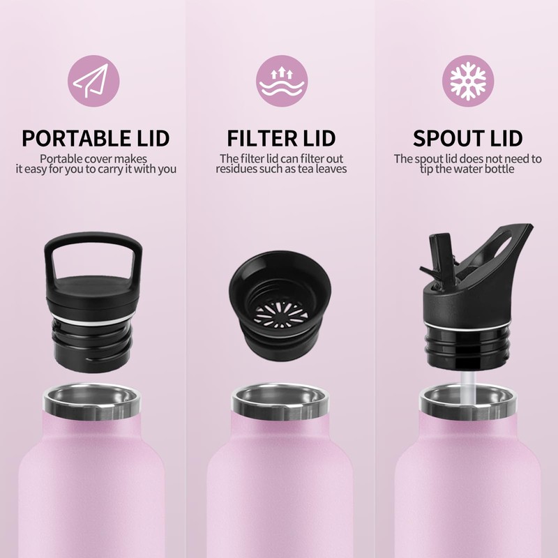 Thermos Flask, 1000 ml, BPA-Free, Stainless Steel, Leak-Proof Insulated Flask,