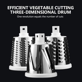Miawtro Rotary Cheese Grater, Manual Cheese Grater，Vegetable Slicer with 3 Replaceable Stainless Steel Drum BladesHumanized Design Manual Grater for Shredding, Slicing, Grinding