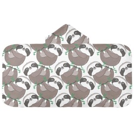 Selerdon Kids Beach Towel for Boys Girls, Lovely Sloth Bath Towel Wrap, Baby Hooded Towels, Toddler Soft Pool Swim Towels
