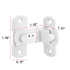 INIRET 4 Packs 90 Degree Matte White Flip Barn Door Lock,Protect Privacy-Security Gate Latch,Hook Lock Latch for Barn,Sliding Door Antique Lock Gate Latches Wine Cabinet Closet Door Latches.
