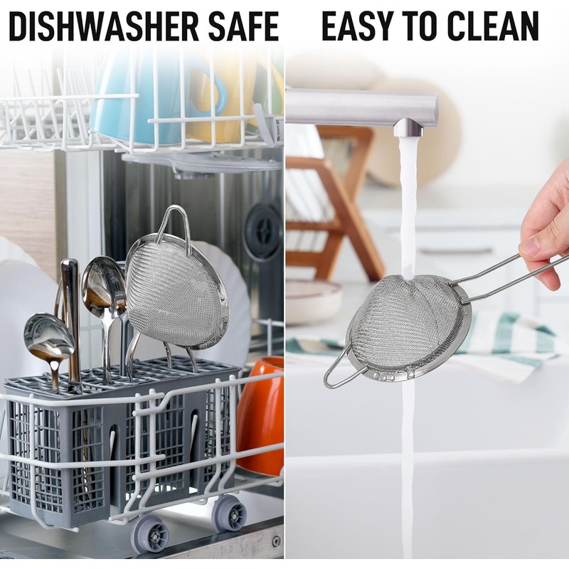 2Pcs Conical Fine Mesh Strainer,3.3/1.8 Inches Fine Mesh Sieve with
