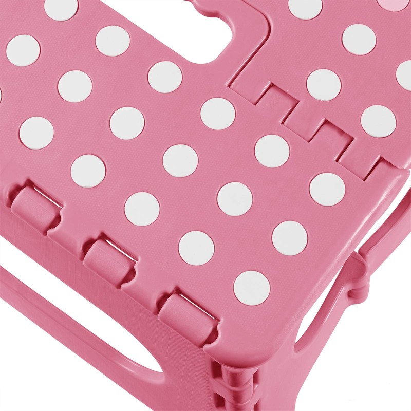 Casafield 9" Folding Step Stool with Handle, Pink - Portable