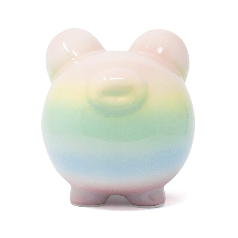 Child to Cherish Ombre Ceramic Piggy Bank, Rainbow