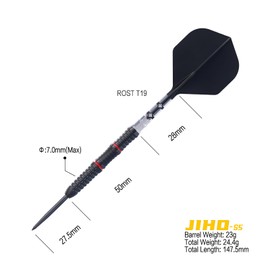 CUESOUL JIHO S5 23g Steel Tip 90% Tungsten Dart Set with Titanium Coating and Unifying Rust T19 Flight