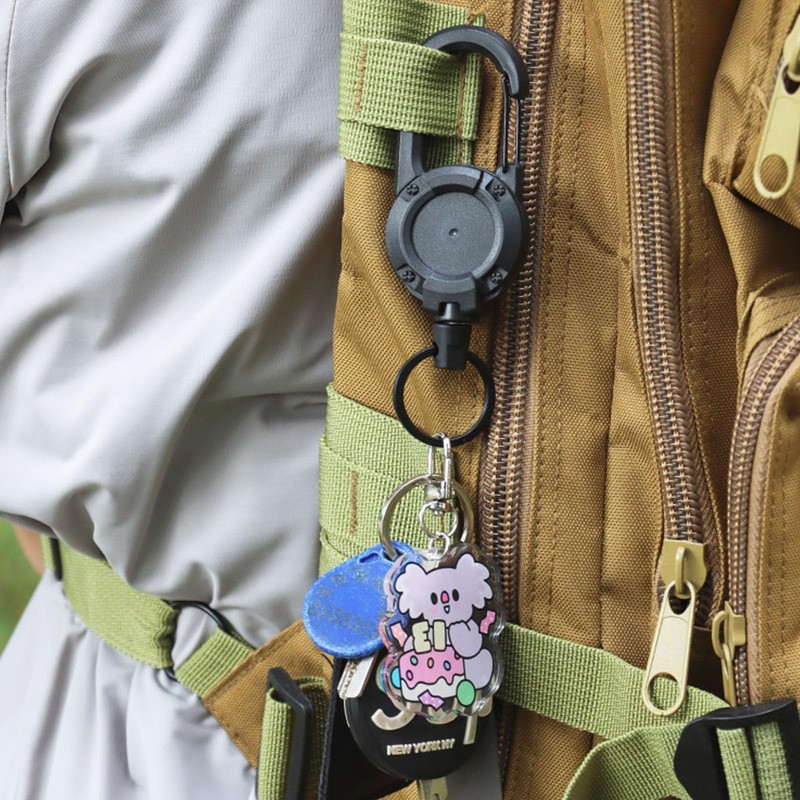 3 Pack Heavy Duty Retractable Keychain Retractable Lanyard with 60cm