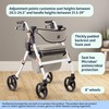 Medline Premium Empower Rollator Walker with Memory Foam Seat, Gray