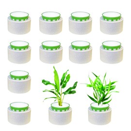 Leuiseruoa 12 Pack Aquarium Plant Weights, Upgrade Plant Weights for Fish Tank, Aquatic Plants Fixed Ring Set, Anti-Floating Ceramic Aquarium Plant Rings, Aquarium Landscape Decoration Accessories