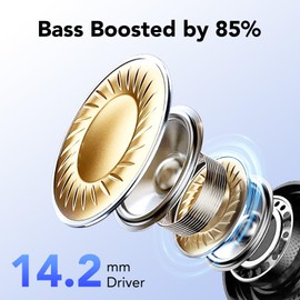 Bluetooth Kopfhörer,In Ear Kopfhörer Kabellos Bluetooth5.3 Kabellose Kopfhörer mit 4 Mic,2024 Kabellose Kopfhörer 50 Std ENC Noise Cancelling Earbuds Tiefer Bass,IP7 Wasserdicht Ohrhörer,Blau und weiß