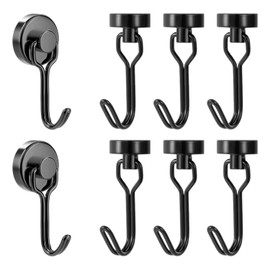 HDGSAFD 8 Pieces Magnetic Hooks, Magnetic Truck Hooks, Fridge Magnetic Hooks, Kitchen Magnetic Hooks, Magnetic Coat Hooks