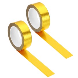 PATIKIL 15mm x 10m Metallic Washi Tape, 2 Roll Masking Foil Sticker Self Adhesive for DIY Art Craft Wrapping Decoration, Gold Tone
