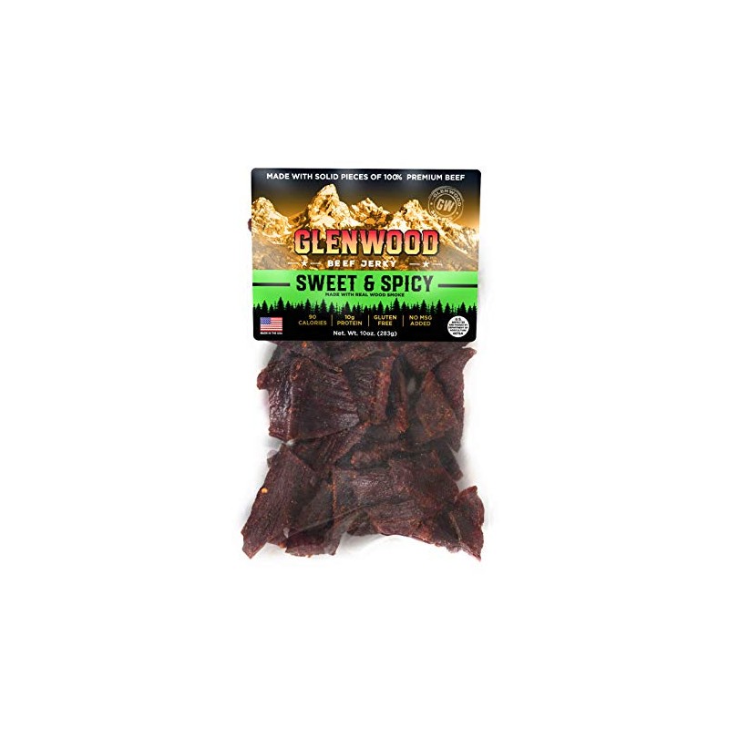 Glenwood Jerky 10oz Bag 100% Beef Jerky (SWEET & SPICY)
