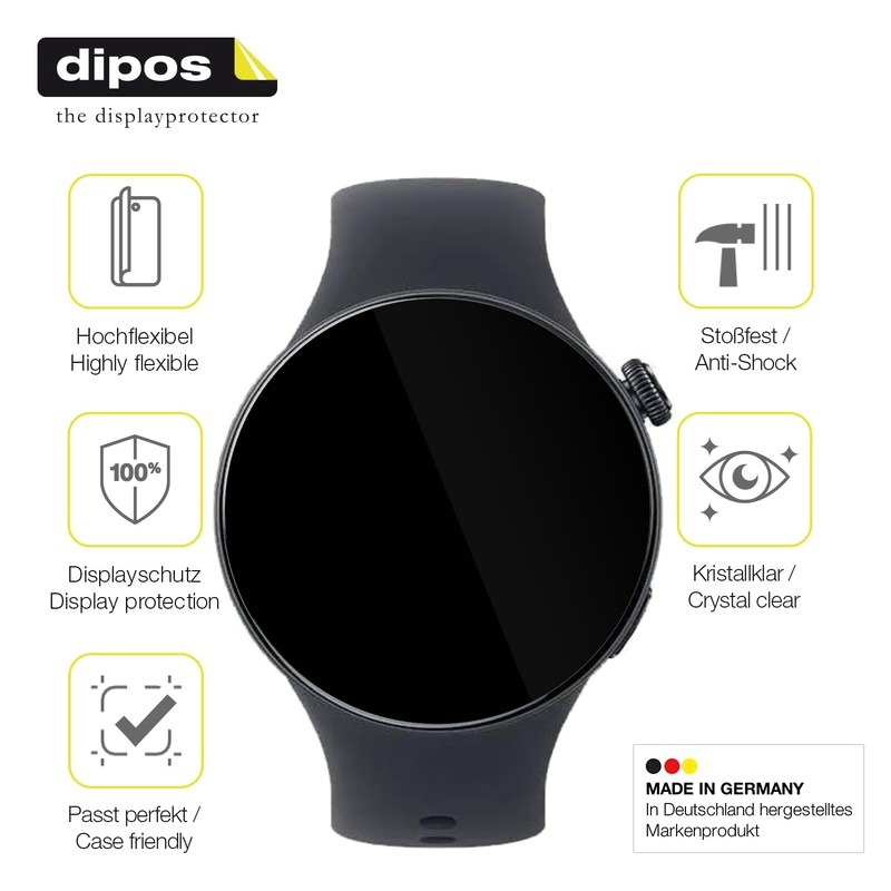 dipos FLEX 2x Schutzfolie klar passend für Vivo Watch 5,