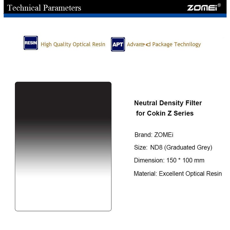 ZOMEi 100 x 150mm Z-Pro Series ND8 Graduated Filter for
