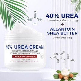 OUKEYA Crema de Urea 40 Por Ciento para Pies y Manos con Limas para Pies para Sequedad y Grietas, Loción de Urea para Pies de Fuerza Máxima