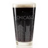 CHICAGO ILLINOIS SKYLINE Engraved Pint Beer Glass | Minimalist City