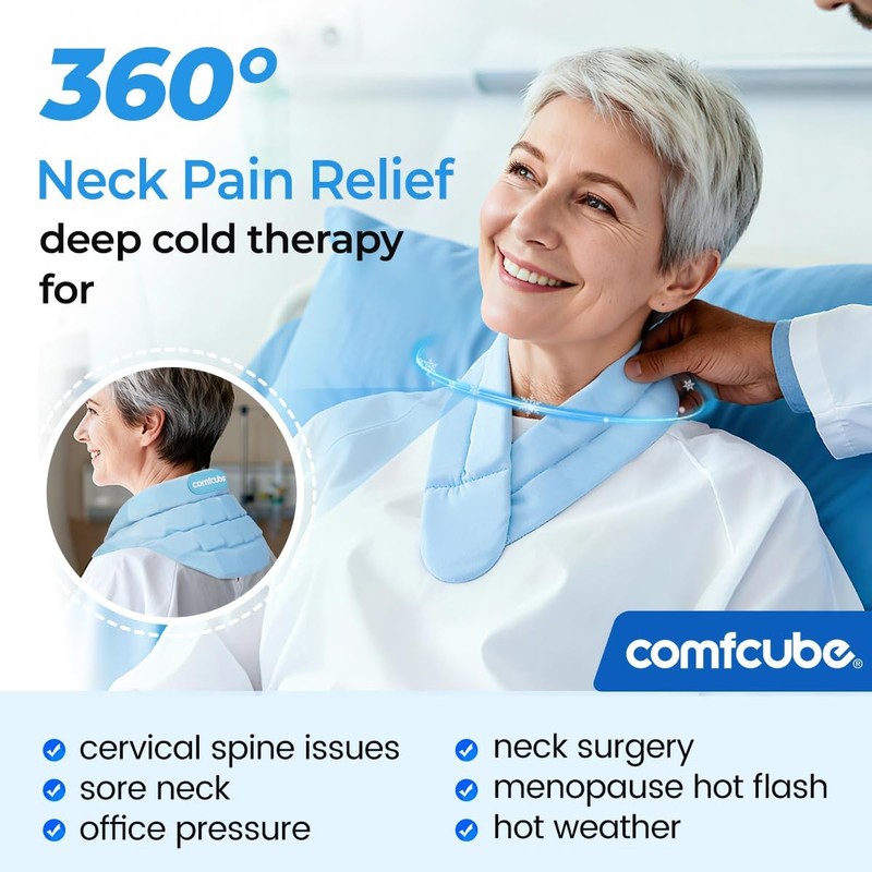 Comfcube Neck Ice Pack Wrap for Cervical Pain and Cooling,