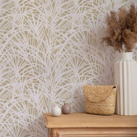 Tempaper Beige Grassroots Removable Peel and Stick Wallpaper, 20.5 in X 16.5 ft, Made in The USA