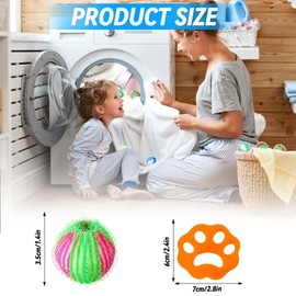 PQETBV Pack of 12 Anti Lint Balls Washing Machine, Removes Pet Hair, Lint, Hair, Lint, Reusable Pet Hair Remover, Washing Machine, for Removes Pet Hair Lint
