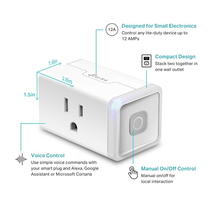 Kasa Smart Plug HS103P4, Smart Home Wi-Fi Outlet Works with