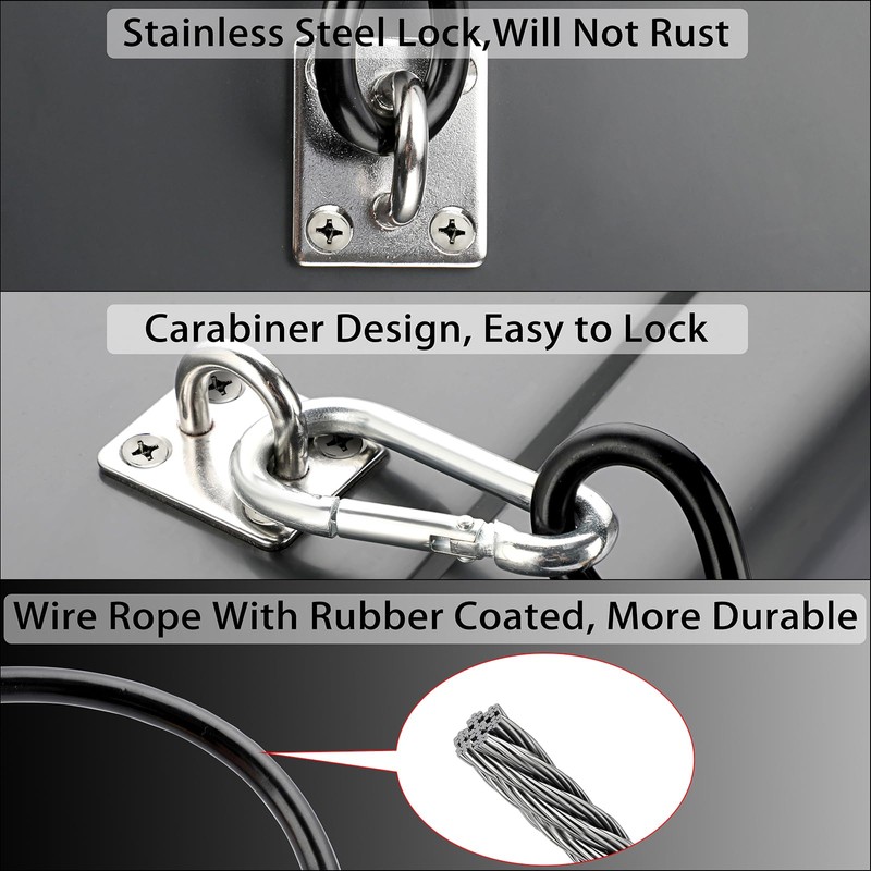 TOLIDA 2 Packs Universal Trash Can Lid Locks - Metal