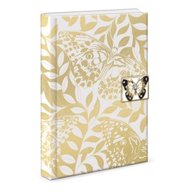 ‎Punch Studio White Butterflies Brooch Journal (50444)