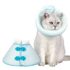 BSITSSS Moden Cat Collar, Breathable Cat Collar, Soft Collar for Cats, Cat Collar Protection from Licking, Cat Collar for Pet Recovery, Scratching After Surgery (M|Blue)