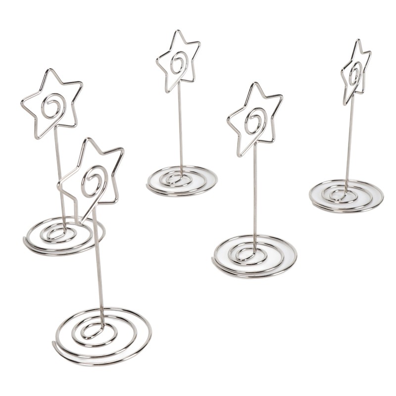 20PCS Desk Memo Clips Table Number Holder Star Shape Metal