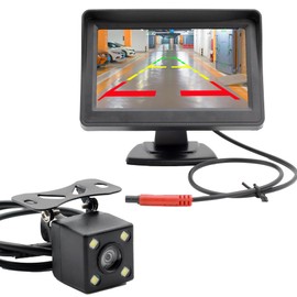 4.3 Inch TFT LCD Car Monitor Vehicle Rear View Reverse Backup Car LED Camera Video Parking System for Cars,Trucks,Pickups,Suvs, Reversing Camera Kit Easy Install